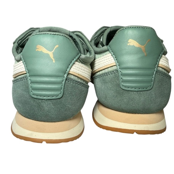 Puma Retro Runner Sneakers Sage Green Suede Nylon Women’s 7.5 EU 38 Worn Once - Picture 3 of 8